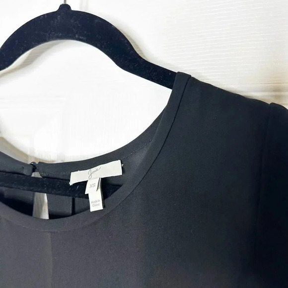 JOIE 100% Silk Rancher Black Pocket Blouse Size XS Neutral Dark Academia0 - Picture 3 of 6